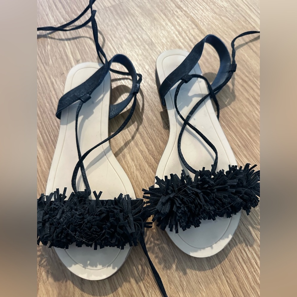 Barely used wrap sandals from Spain